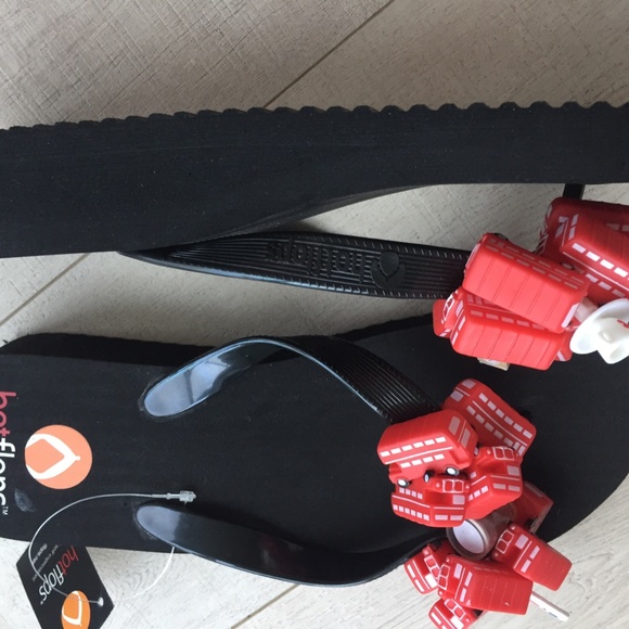 Hotflops London flip flops [original] size m black sole 2.5cm 2/$35 - Picture 10 of 10